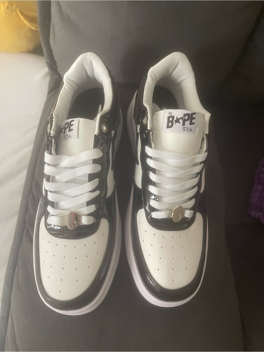 Bape Black & White Low Top Sneakers